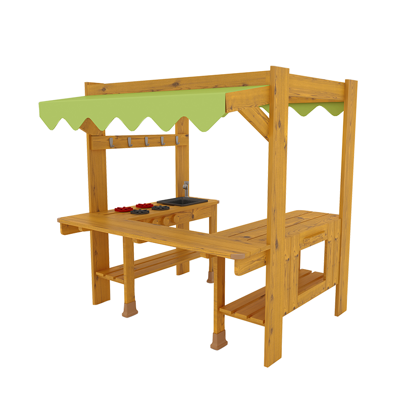 华森葳 户外双水池柜 可移动外卖餐车 凉亭式厨房 转角小吃店 HW1-S732