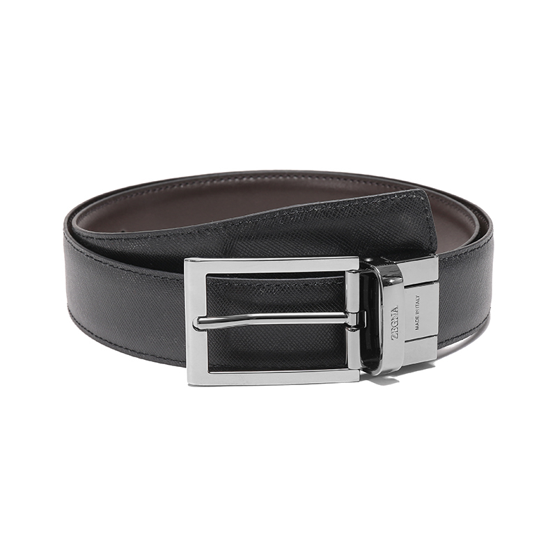 杰尼亚zegna男士牛皮可裁剪双面旋转皮带腰带lhvimb010rz