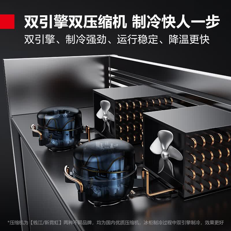 德玛仕 六门冰柜商用 立式大容量 -20℃六开门双温冰柜 BCD-1300A-2W上冷藏下冷冻高清大图