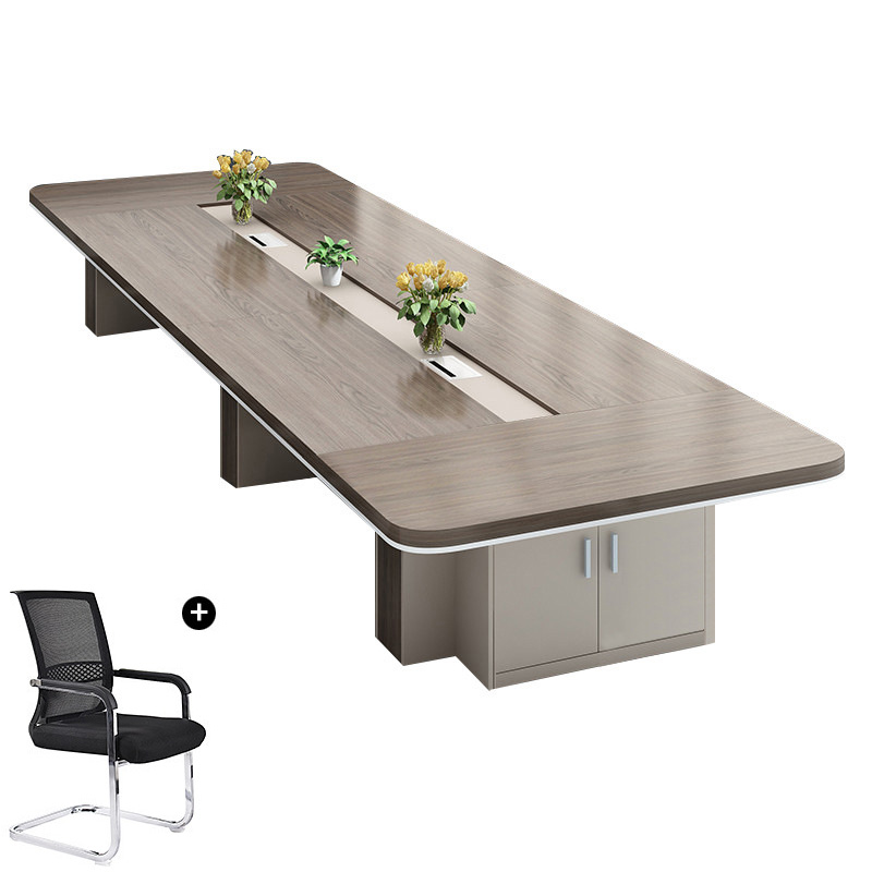 指臣办公桌含18椅5000*1500*750mm套高清大图