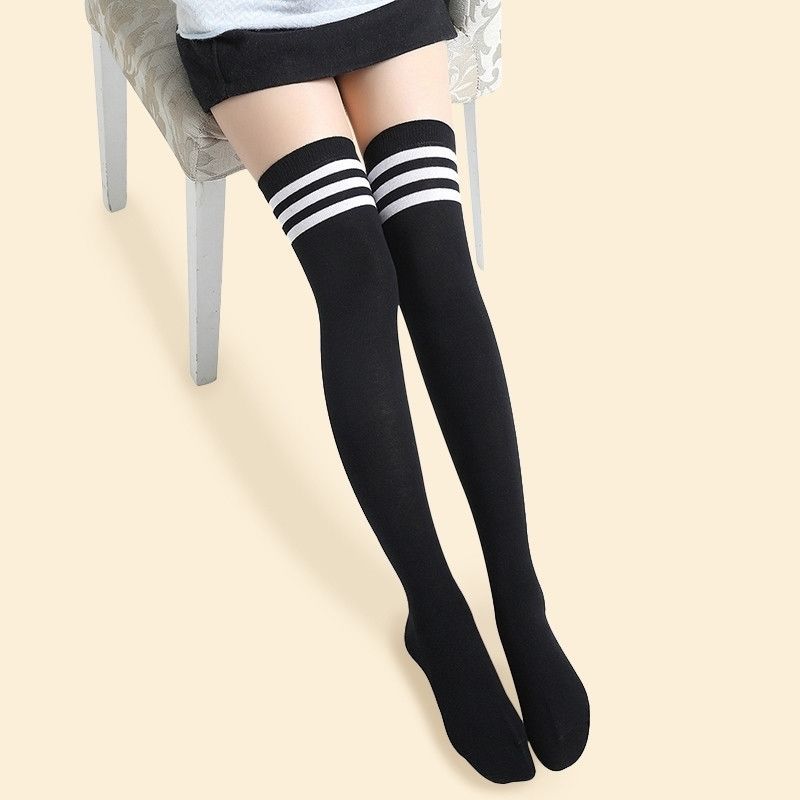 过膝袜子女春秋冬季高筒袜韩版学生长筒袜瘦腿袜性感百搭运动长袜
