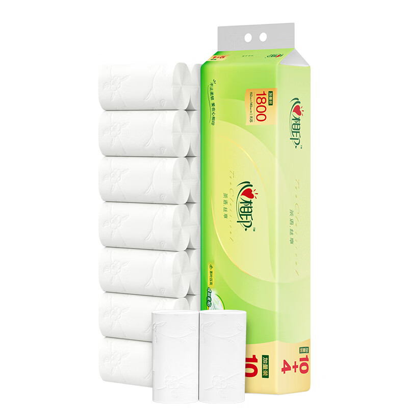 心相印 茶语丝享系列4层无芯卫生纸 129g/卷 14卷/提 1提装 RW512