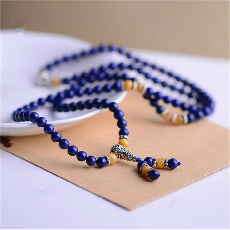 青金石手串虎眼石配饰手链多层手饰品男女款手环送女朋友七夕情人节