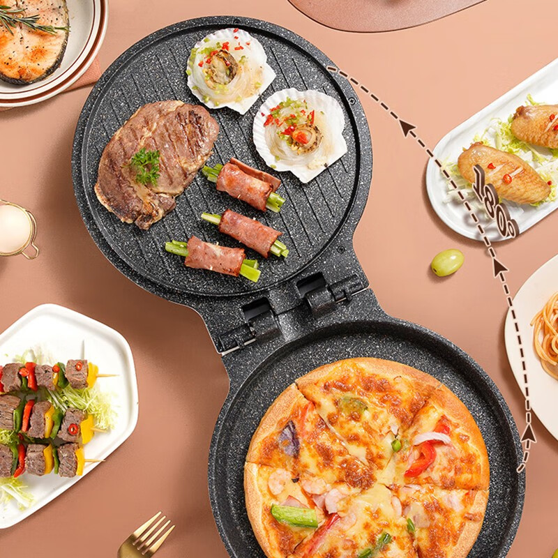 finsybo 雷吉斯电饼铛 上下盘独立开关 F-EBP01B高清大图