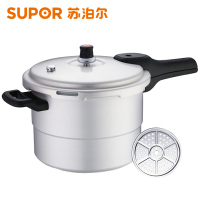 (SUPOR)苏泊尔压力锅高压锅大容量直型铝合金燃气煤气明火专用倍安星好帮手赠蒸格 YL269H2
