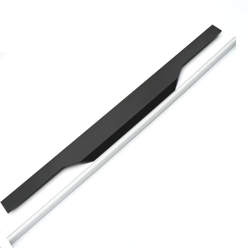 现代简约通体衣柜门长拉手铝合金隐形黑色拇指海鸥通顶加长门把手 300