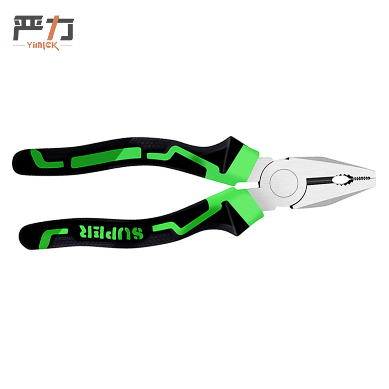 严力 YIMLEK 钢丝钳 8寸黑绿把高清大图