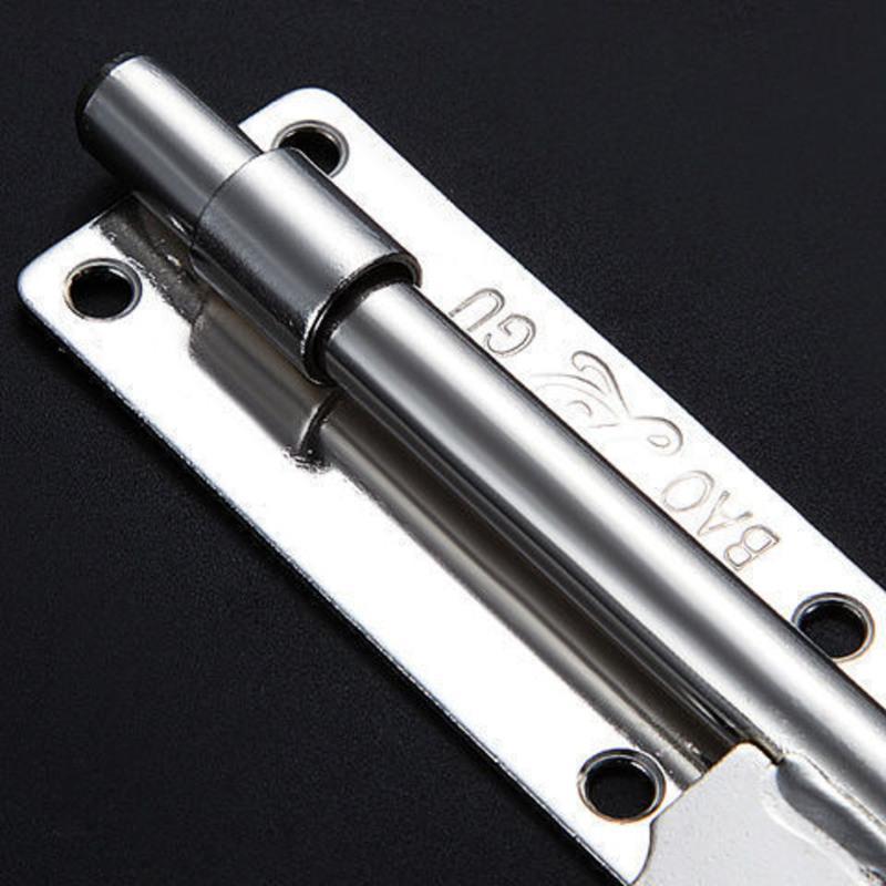 四寸左右通用送螺丝门栓插销大门不锈钢防盗插销挂锁左右插销明装门栓