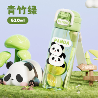 Tritan儿童水杯上学专用吸管杯夏季便携双饮塑料杯子2025新款 绿色620ml