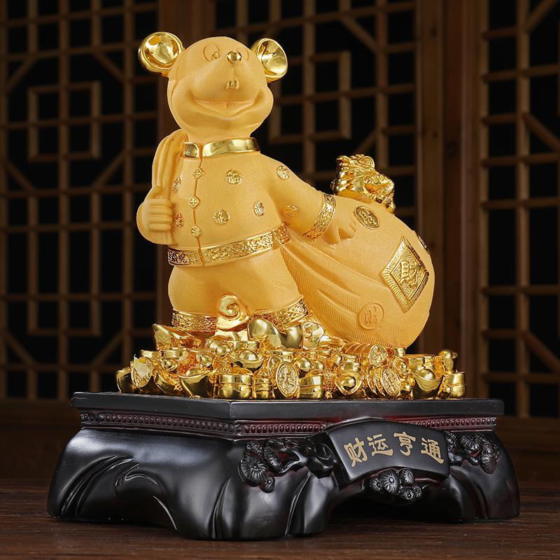 美帮汇亨通生肖鼠摆件鼠年物送礼金鼠装饰品保险礼品送客户定制高清大图