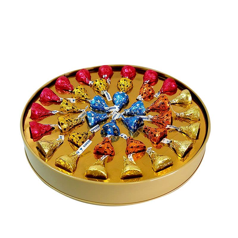 KISSES好时巧克力36粒铁盒装婚庆伴手礼结婚喜糖圣诞礼盒装含礼袋图片