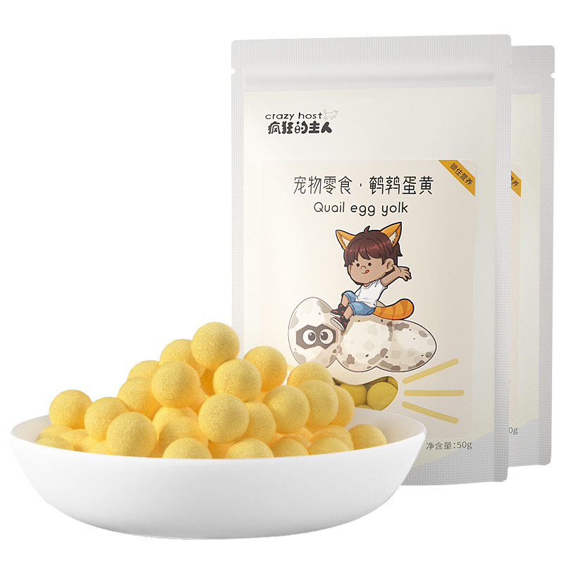 疯狂的主人猫零食鹌鹑蛋冻干鸡肉鸭肉三文鱼猫咪零食成猫幼猫粮