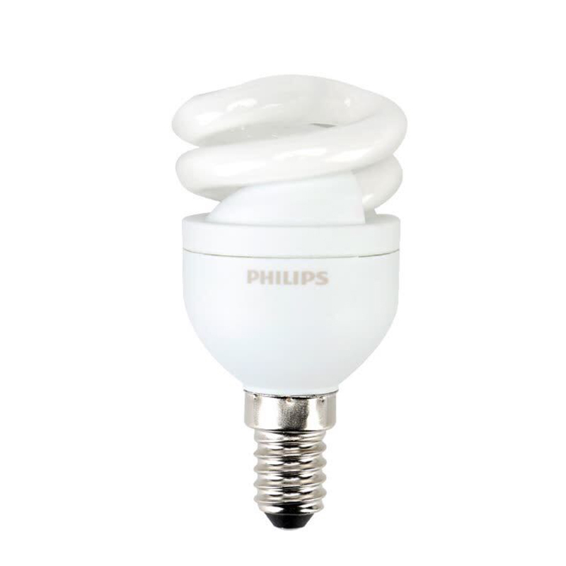 飞利浦(Philips) 5W E14 螺旋节能灯泡 6500K白光 48只 (单位:件)