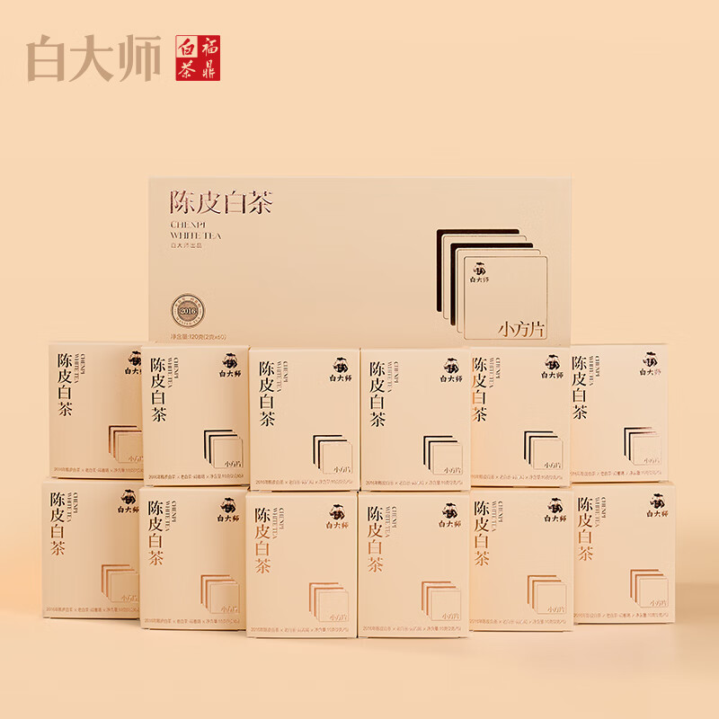 白大师福鼎白茶2016年寿眉白茶陈皮白茶袋泡茶叶礼盒装120g*1套高清大图