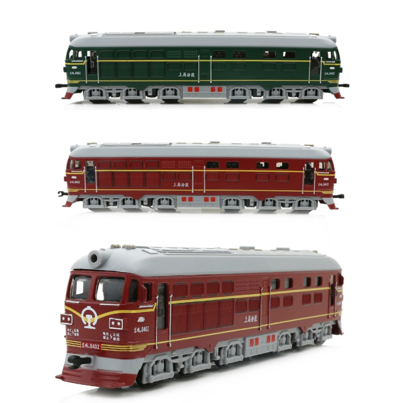 合金车模型东风火车头仿古绿皮老火车仿真儿童玩具车列车 轨道 火车