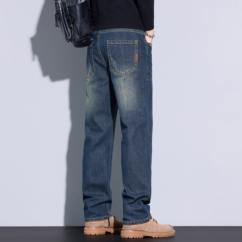 轻奢高端商务牛仔裤大码男四季新款弹力宽松休闲日常通勤直筒长裤高清大图