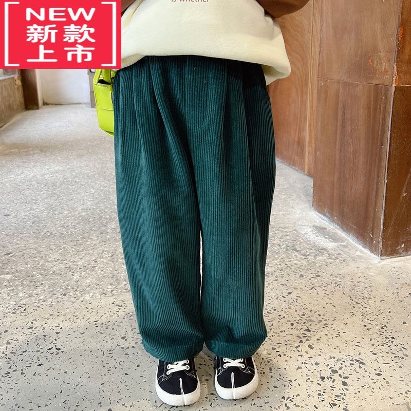 可莉允女童灯芯绒裤2022冬季新款儿童加厚保暖休闲裤宝宝加绒裤子保暖裤图片