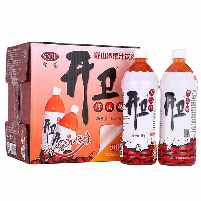 开卫野山楂汁1kg6大瓶装果汁饮料整箱批发