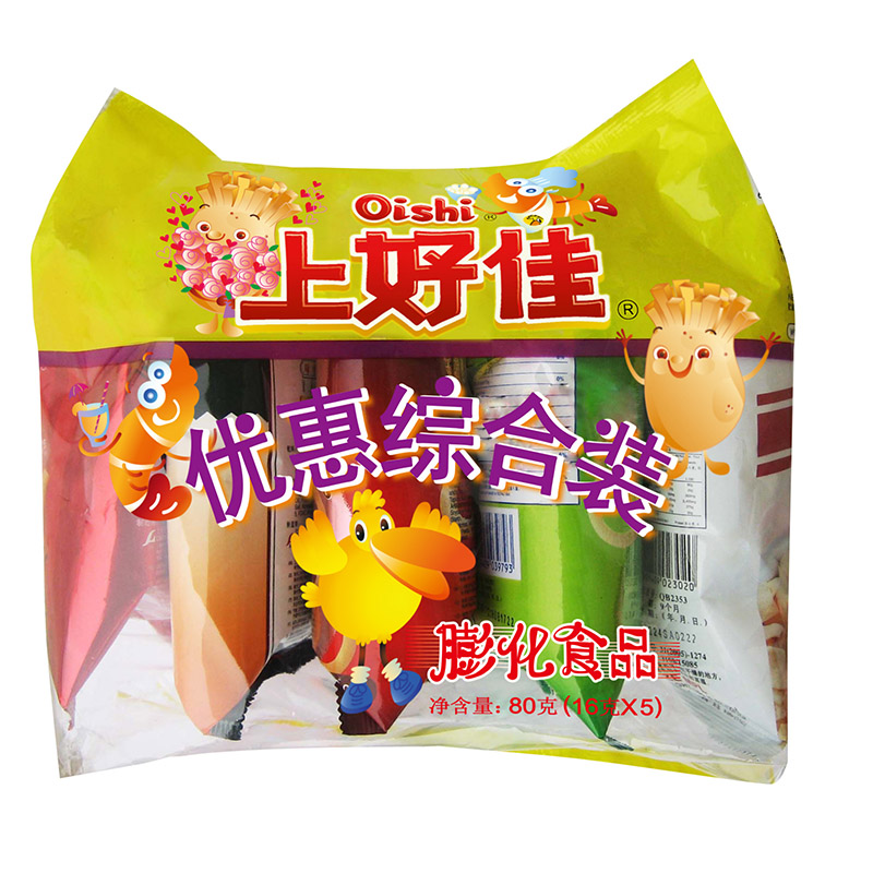 上好佳 优惠综合装 5连包 膨化食品 80g