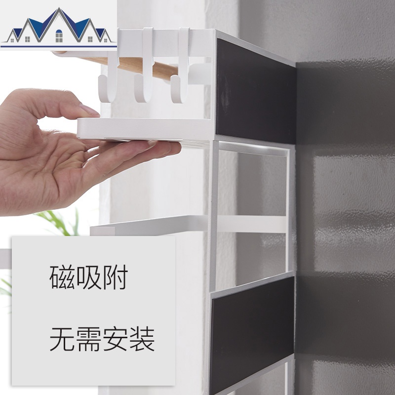 冰箱侧挂架磁吸免打孔多功能家用壁挂厨房收纳架侧边洗衣机置物架 三维工匠高清大图