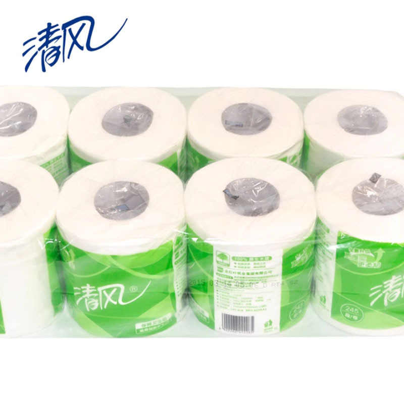 清风 清风卷纸3层245段卷筒卫生纸厕纸手纸商用卷纸家用母婴纸一提10卷