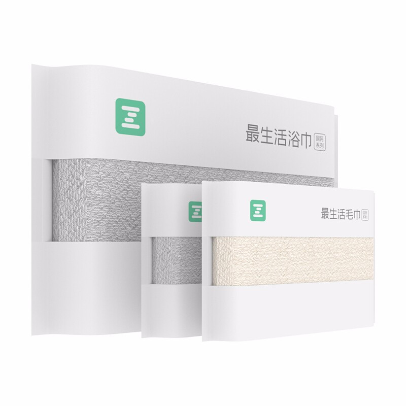 最生活 A类毛巾新疆棉柔软纯棉吸水洁面巾密封装不易掉毛 国民毛巾浴巾3件套 A-1180A-1181毛巾*2+浴巾*1!