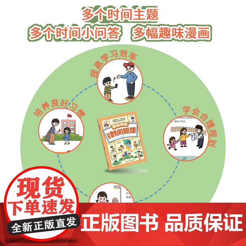 趣味漫画儿童时间管理 克服拖延学会自律合理安排自己的时间 助力孩子健康成长全面发展好习惯养成帮助孩子解决学习和生活上的难高清大图