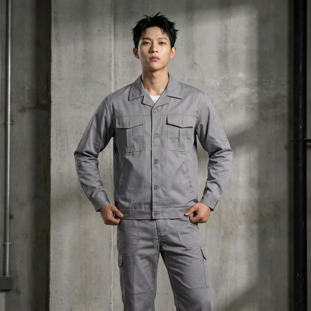 需耀 工作服套装 2705长袖深灰TC6535 套高清大图