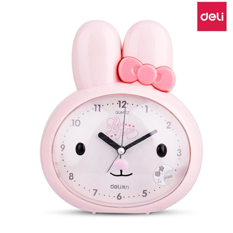 得力(deli)8803电子闹钟/时钟 多功能电子迷你静音时钟办公桌面可用 4个装 粉色