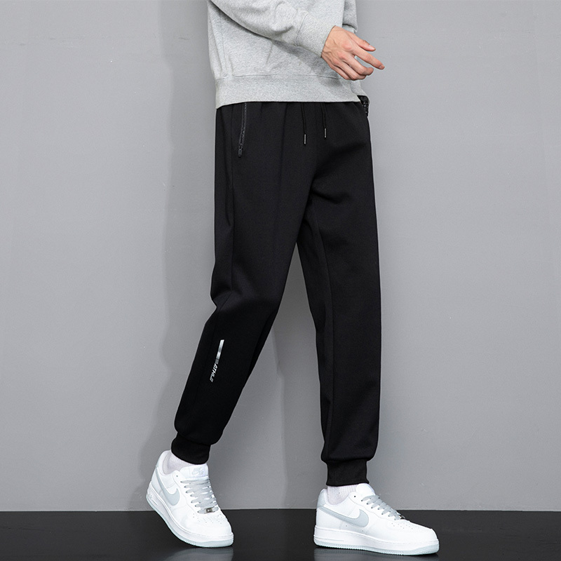 南极人黑色裤子男士2024新款夏季薄款运动卫裤春秋直筒休闲长裤男
