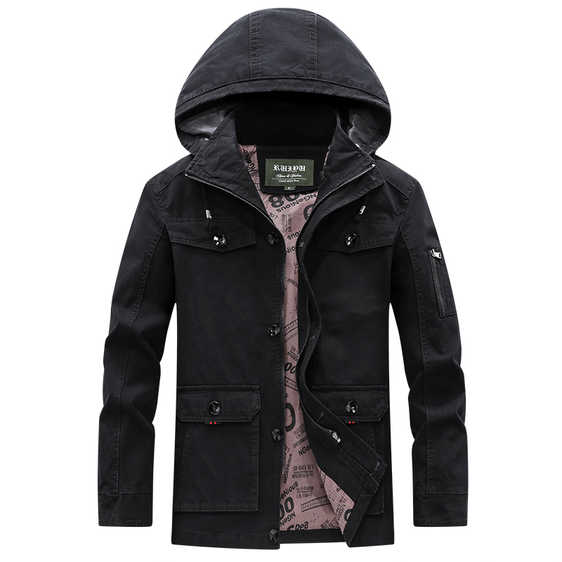 suntek男士外套棉连帽夹克男冬季加绒加厚青年大码保暖冬装中长款外衣