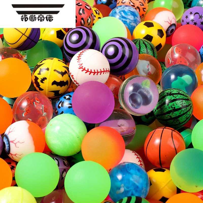 拓斯帝诺32号混装弹力球跳跳球扭蛋球玩具橡胶实心球幼儿园儿童彩色