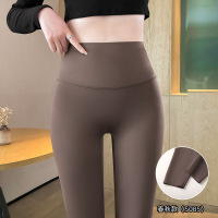 咖色加绒鲨鱼裤女外穿秋冬季新款紧身瑜伽打底裤加厚保暖棉裤 S【80-95斤】 深咖【经典款】