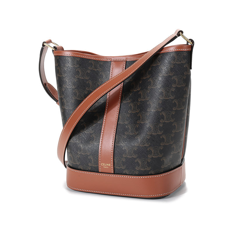 赛琳思琳celine女士人造革牛皮革单肩斜挎包水桶包小号191442cas