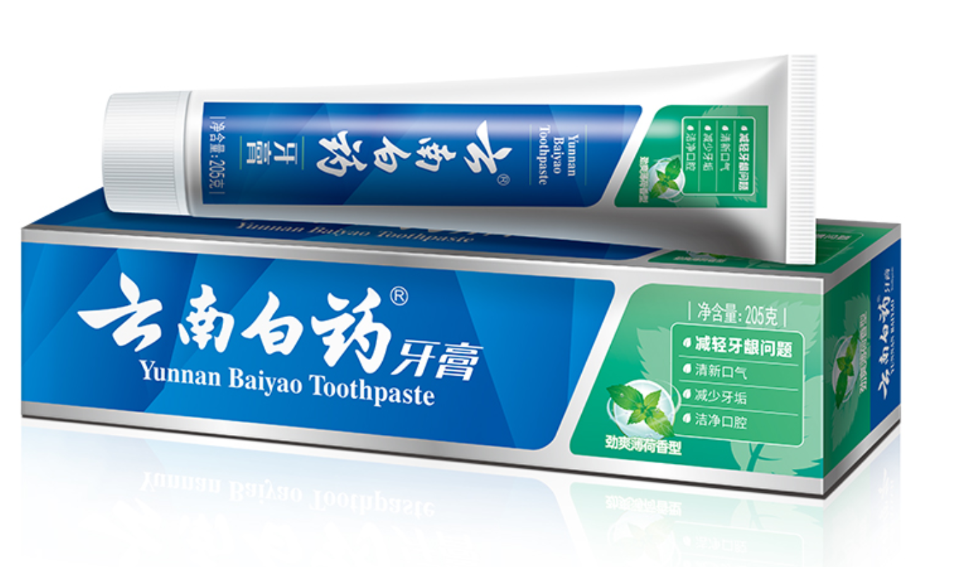 云南白药牙膏劲爽薄荷香型100克/盒高清大图