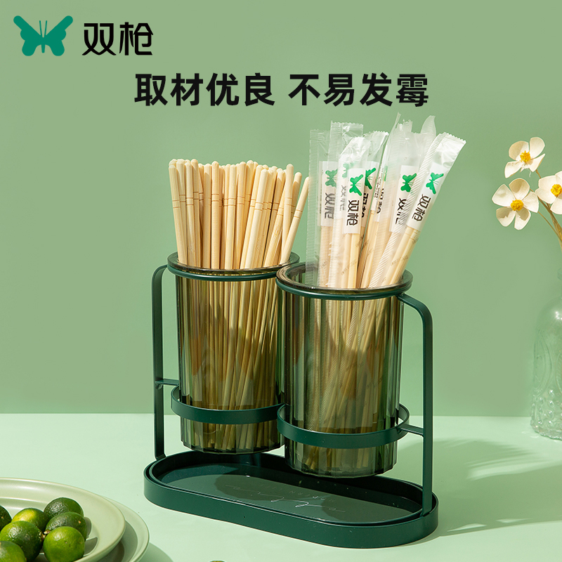 双枪一次性竹筷子100双装家用外卖独立包装卫生筷 DY10600