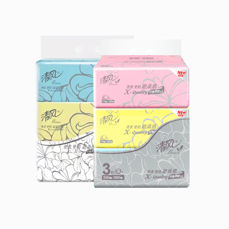 清风 AR33LS-2T 三层110抽超质感抽纸3包/提*2提ZC -
