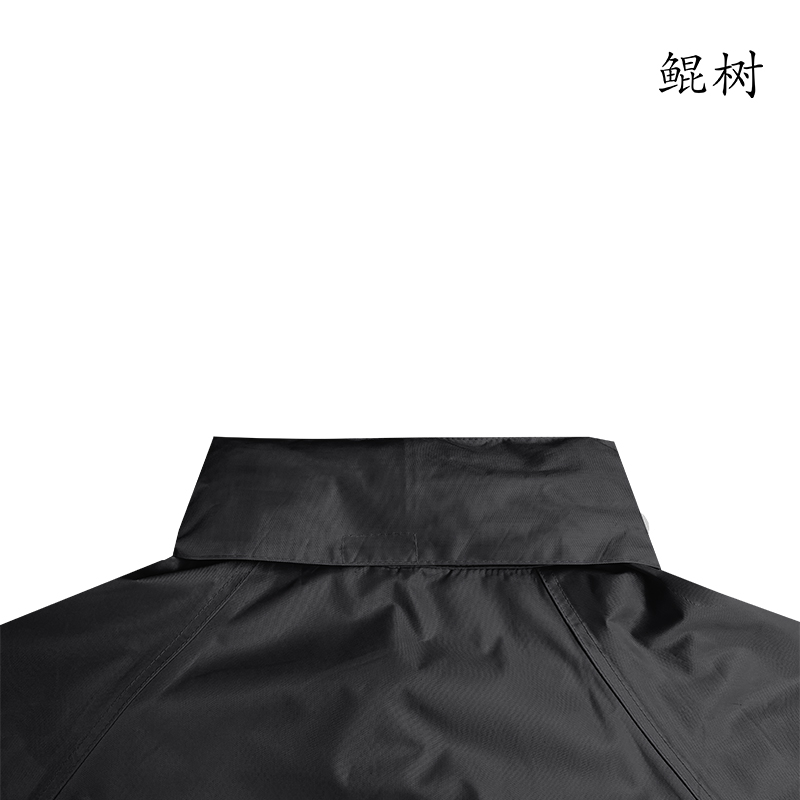 夏季黑色春亚纺雨衣(黑色)C-001长款工作服劳保服高清大图