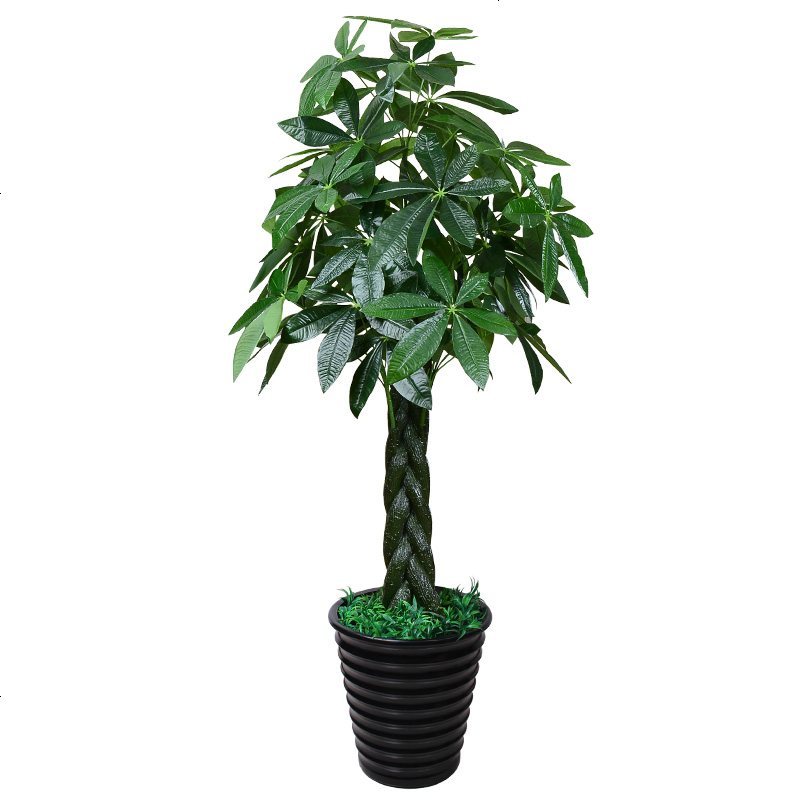 绿植假树辫子发财树仿真植物盆栽盆景大型客厅假花落地塑料装饰花