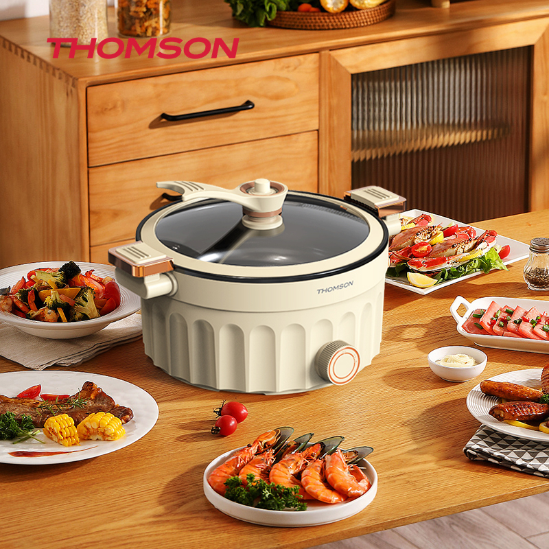 THOMSON 大容量一锅多用微压烹饪多功能微压力汤火锅电压力锅 5L C-T0510!高清大图