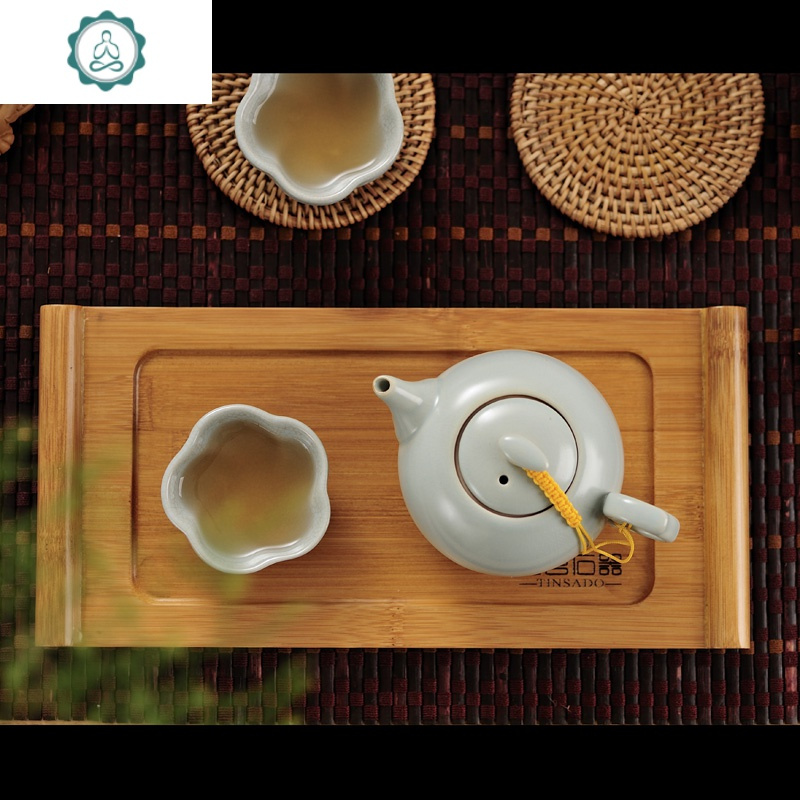 竹制奉茶盘茶托木制家用实木长方形小托盘干泡盘创意茶具封后卷轴款