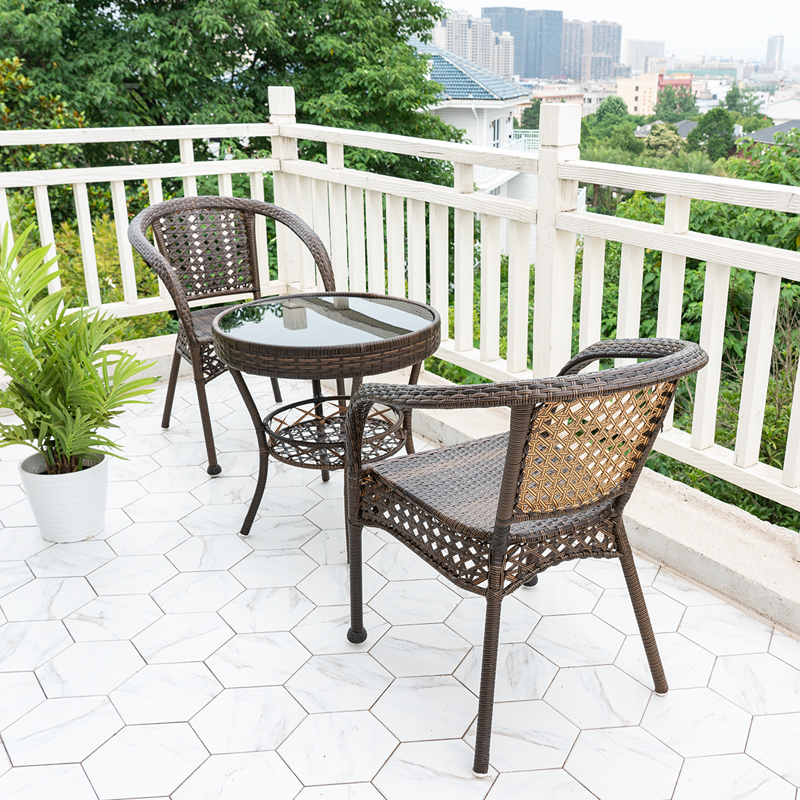 藤椅三件套组合休闲庭院网红滕椅子闪电客室外阳台小茶几藤编户外桌椅