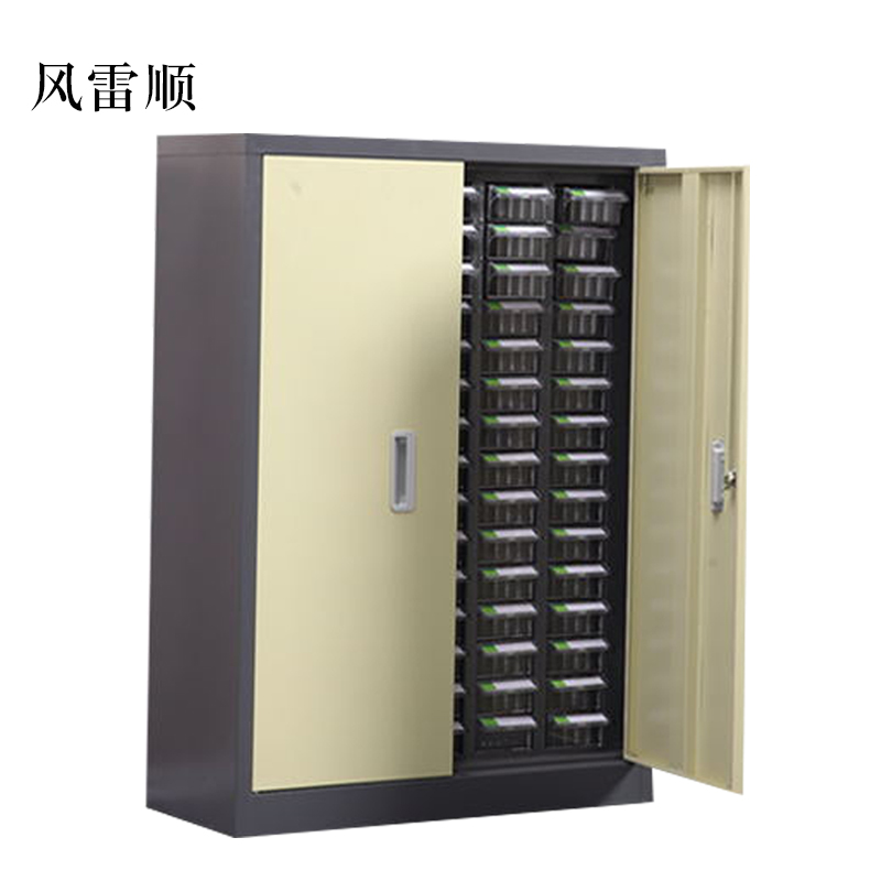 风雷顺文件柜抽屉式工具收纳盒75抽透明带门小号抽屉高清大图