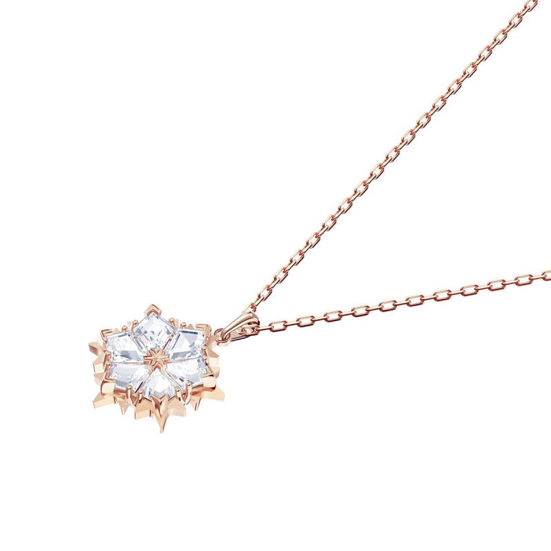 施华洛世奇(SWAROVSKI) 圣诞节礼物唯美浪漫雪花项链玫瑰金色 送恋人5428431
