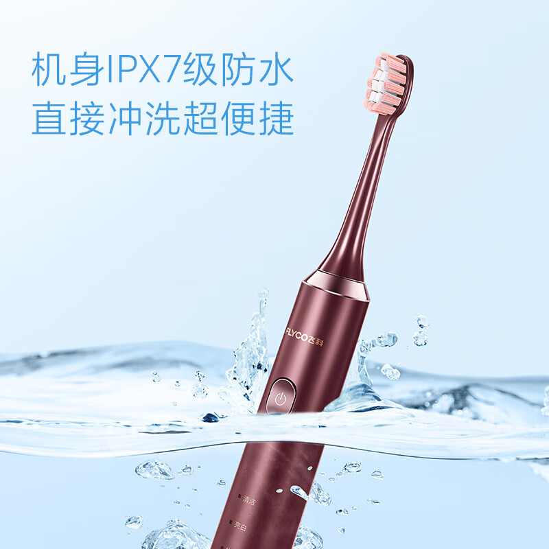 飞科(FLYCO)电动牙刷成人声波牙刷男女情侣款礼盒款电动牙刷 FT7205(珊瑚红)高清大图