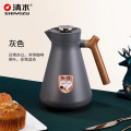 清水保温壶家用时尚玻璃内胆水壶办公室便携式暖壶欧式暖瓶 1L 灰色 SM-1182-100