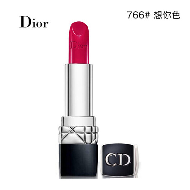 Dior迪奥 CD 烈焰蓝金唇膏口红/瘾诱漆光 766#想你色 滋润 不易掉色 显色 红色系 法国原装进口