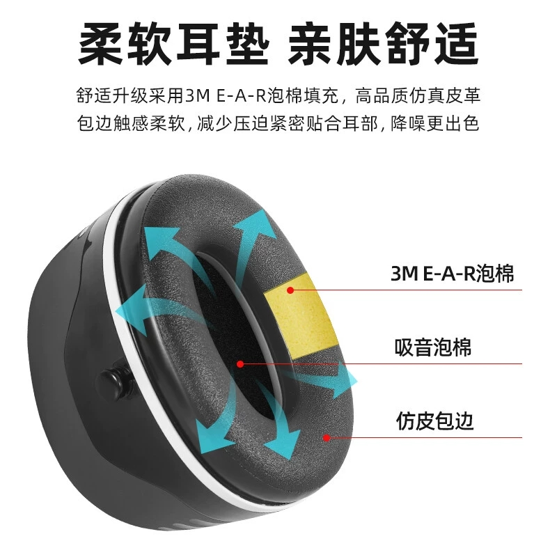 3M X5A耳罩隔音睡觉防噪音耳罩睡眠用工厂学习降噪护耳降噪耳罩高清大图