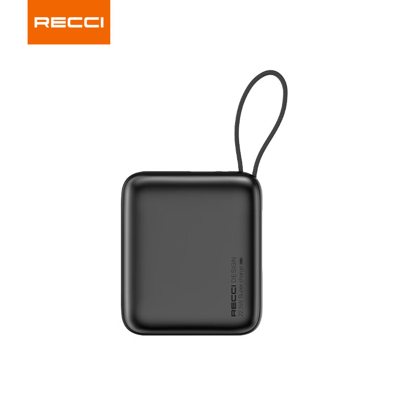 锐思RECCI 3C认证可上飞机 移动电源自带线充电宝适用于苹果15/16华为安卓 RPB-P62星耀黑 10000毫安