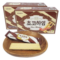 CROWN克丽安奶油巧克力榛子威化饼干盒装47g韩国进口休闲零食品